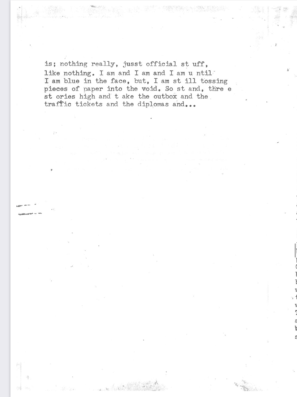 an image of typewritten text